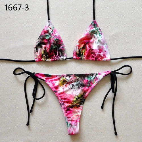 Sexy Solid Thong Bikini Women's Beach 2017 Brazilian Swimwear Female Bikinis Set Departure Beach Swimsuit String Biquini 1667