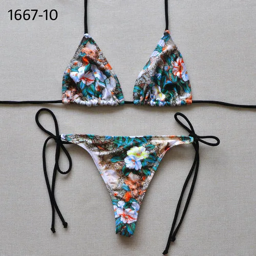 Sexy Solid Thong Bikini Women's Beach 2017 Brazilian Swimwear Female Bikinis Set Departure Beach Swimsuit String Biquini 1667