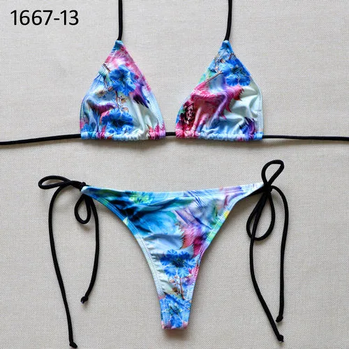 Sexy Solid Thong Bikini Women's Beach 2017 Brazilian Swimwear Female Bikinis Set Departure Beach Swimsuit String Biquini 1667