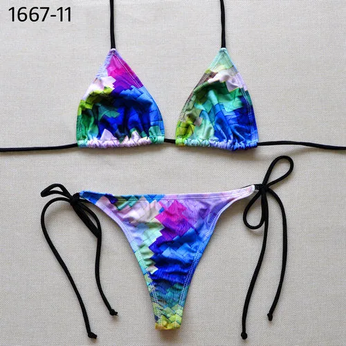 Sexy Solid Thong Bikini Women's Beach 2017 Brazilian Swimwear Female Bikinis Set Departure Beach Swimsuit String Biquini 1667