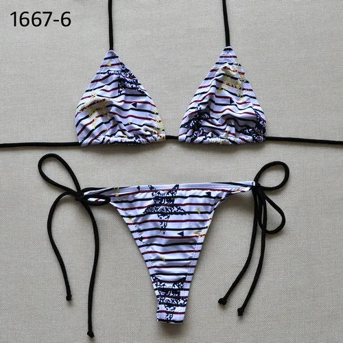 Sexy Solid Thong Bikini Women's Beach 2017 Brazilian Swimwear Female Bikinis Set Departure Beach Swimsuit String Biquini 1667