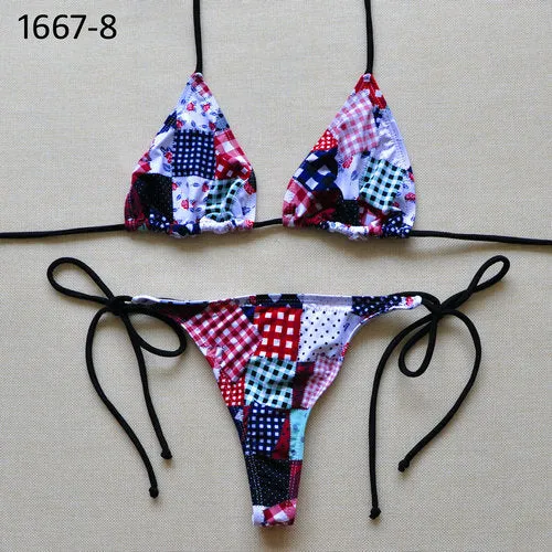 Sexy Solid Thong Bikini Women's Beach 2017 Brazilian Swimwear Female Bikinis Set Departure Beach Swimsuit String Biquini 1667