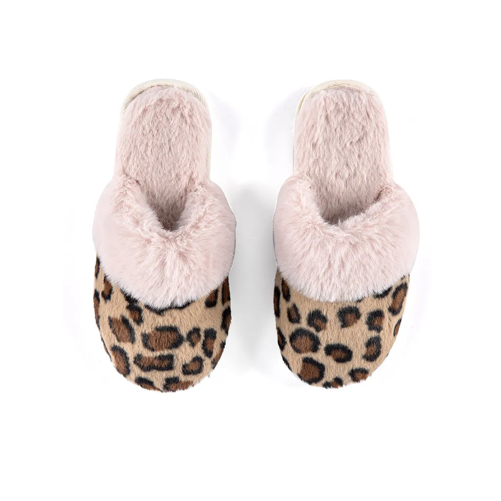 Shiraleah Lavinia Leopard Print Plush Slippers, Multi