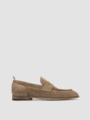 SOLITUDE 001 - Taupe Suede Penny Loafers