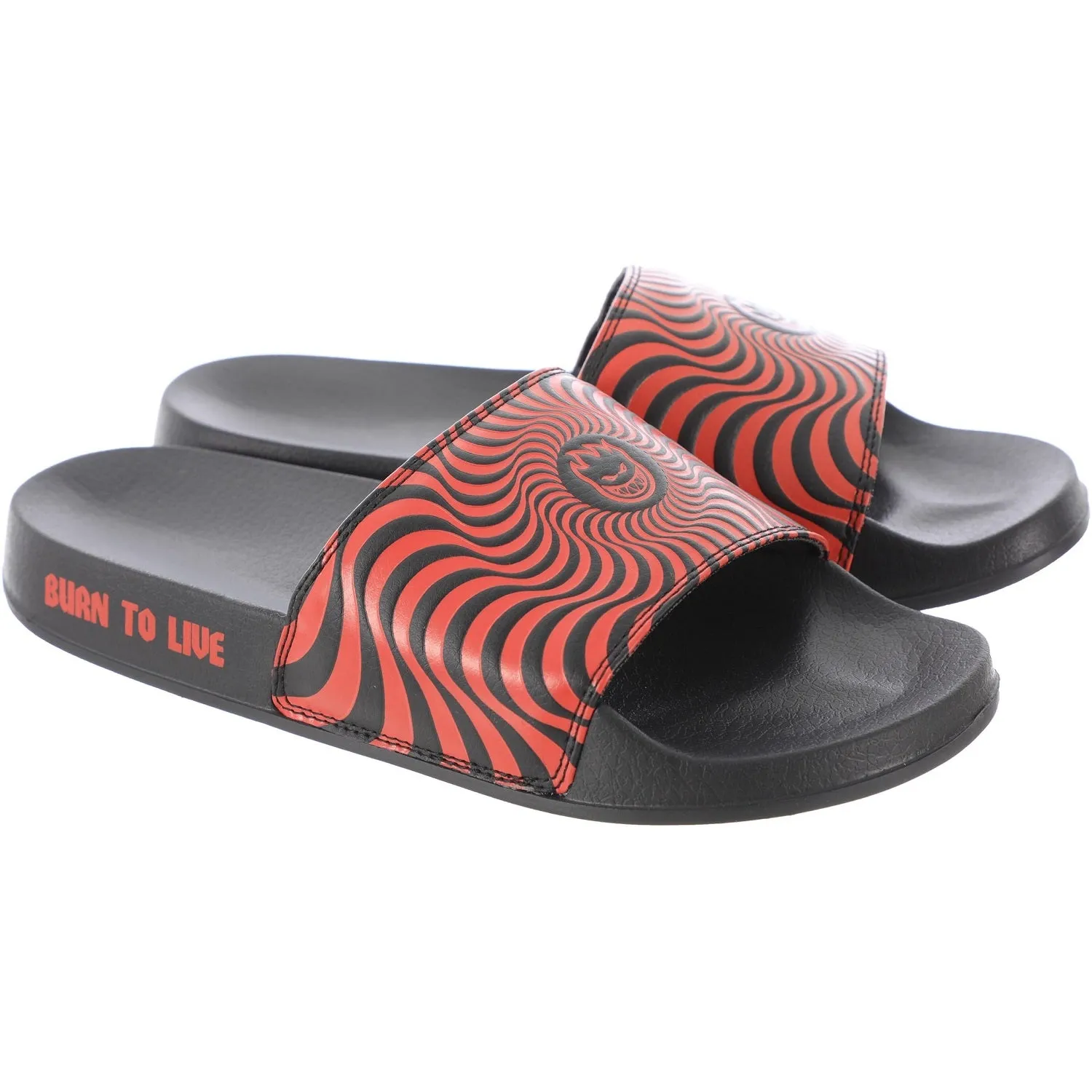 Spitfire Classic Swirl Slide Slippers - Black/Red