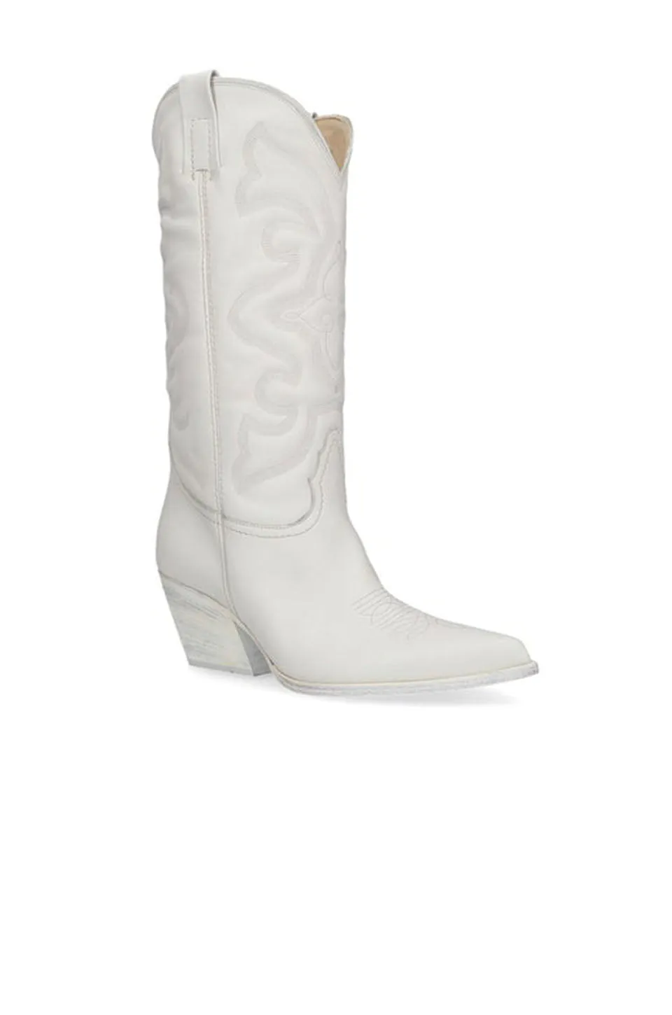 Steve Madden West Boots In White Leather