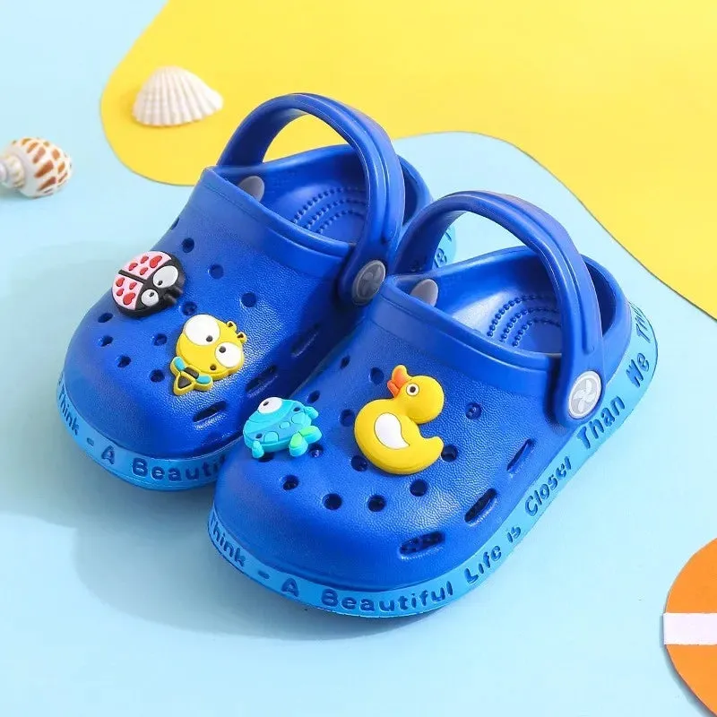 Summer Kids Sandals Hole Children's Shoes Slippers Soft Anti-Skid Cartoon DIY Design Hole Baby Shoes Sandy Beach For Boys Girls