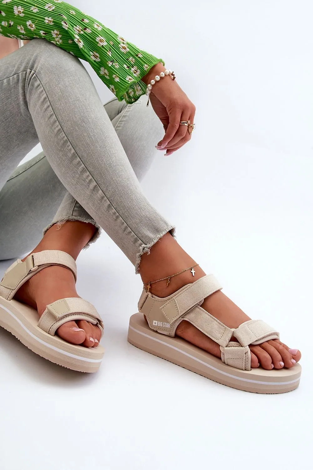 TEEK - Beige Jointed Stroll Sandals