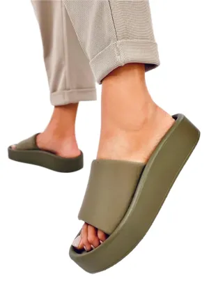 TEEK - Green Fabric Band Slides