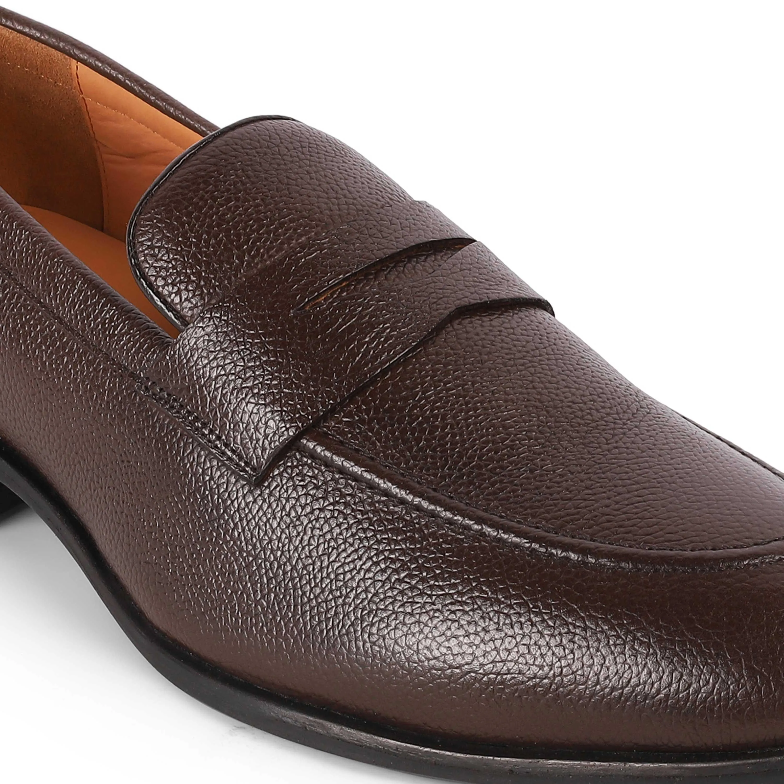 Tresmode Aris Brown Men's Leather Penny Loafers