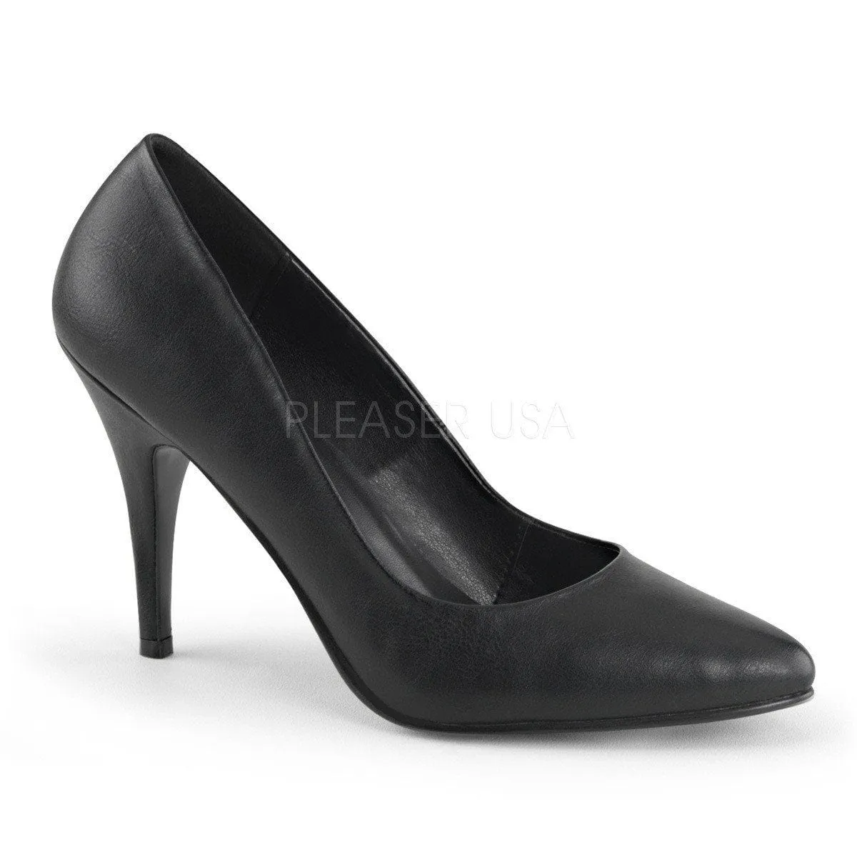 VANITY-420 Black Faux Leather