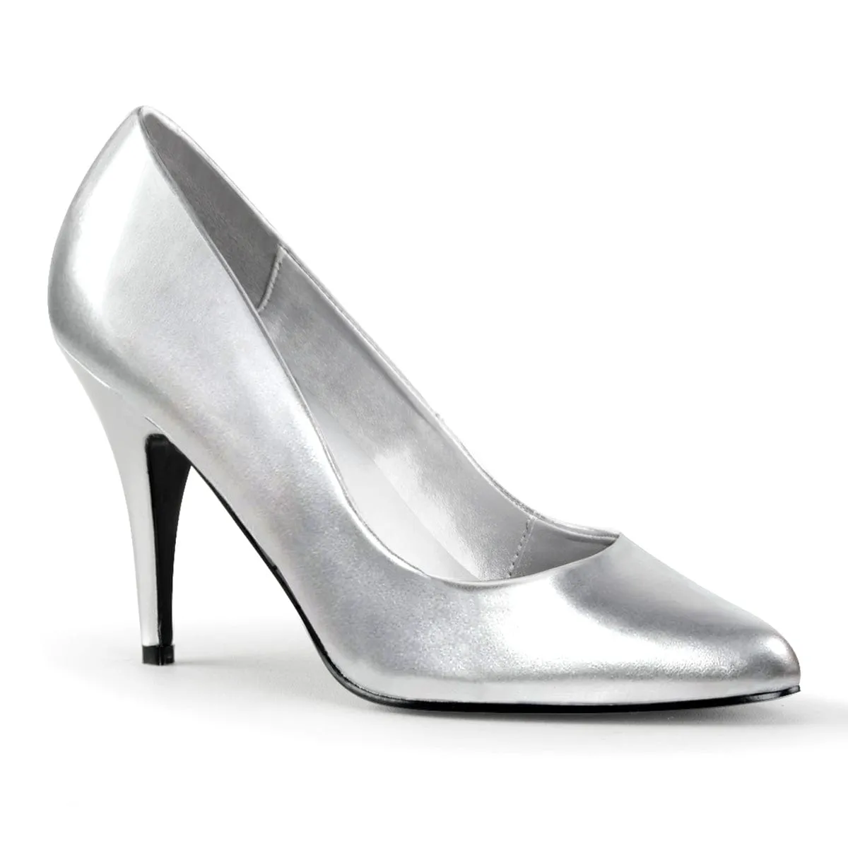 VANITY-420 Silver Faux Leather