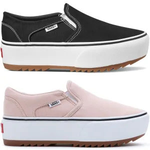 Vans Womens Asher Platform Slip On Low Rise Trainers