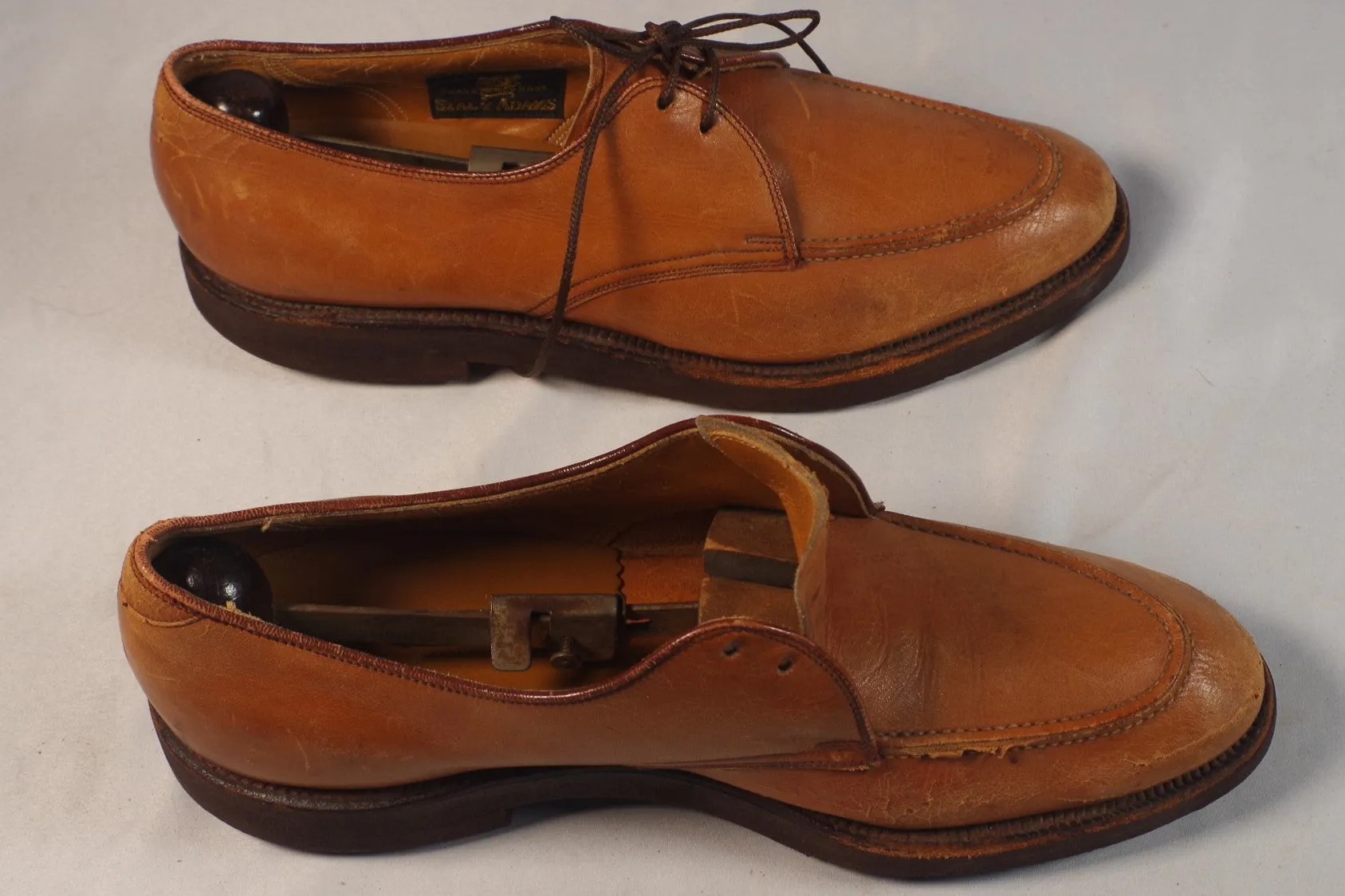 Vintage Bullock's Stacy-Adams Rubber Soled Leather Bluchers - Size 8 1/2 B