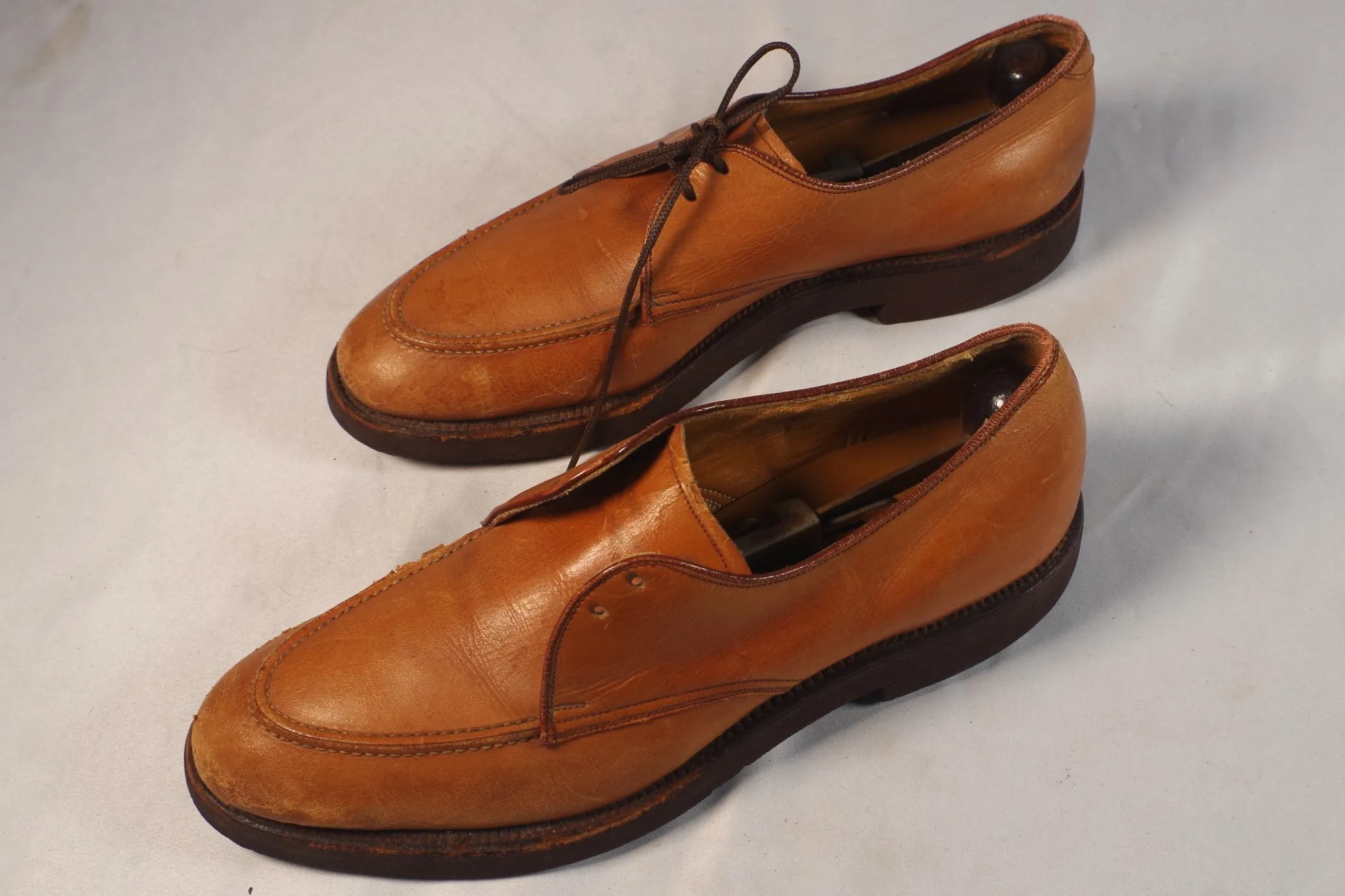 Vintage Bullock's Stacy-Adams Rubber Soled Leather Bluchers - Size 8 1/2 B