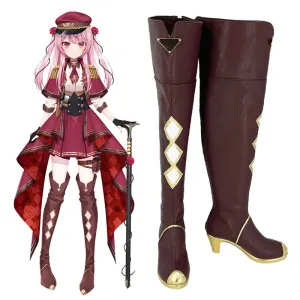 Virtual YouTuber Nijisanji OBSYDIA Rosemi Lovelock Brown Shoes Cosplay Boots