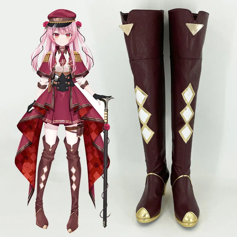 Virtual YouTuber Nijisanji OBSYDIA Rosemi Lovelock Brown Shoes Cosplay Boots