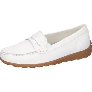 Waldlaufer 785502 199 150 H-Lucy Ladies White Leather Arch Support Slip On Loafers