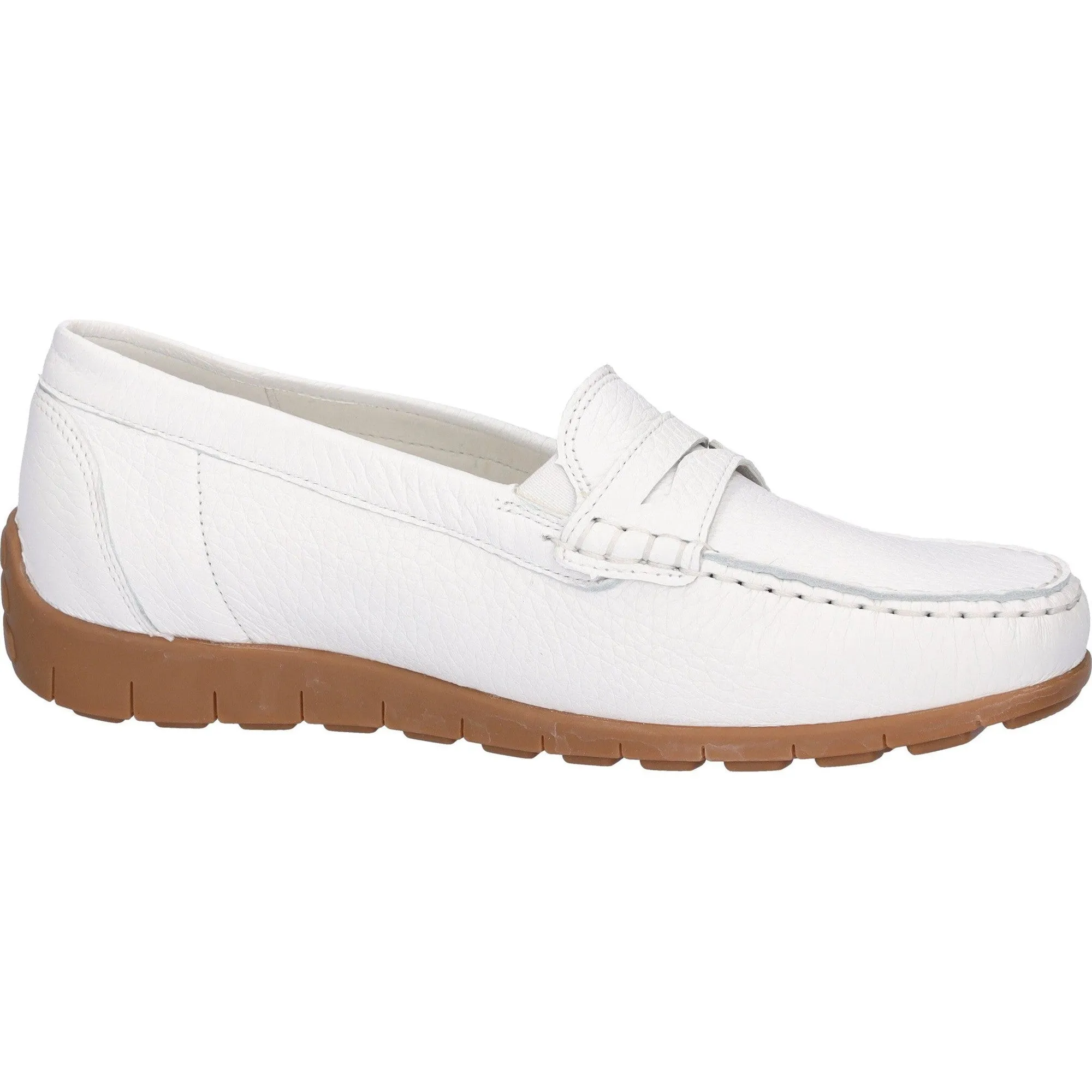 Waldlaufer 785502 199 150 H-Lucy Ladies White Leather Arch Support Slip On Loafers