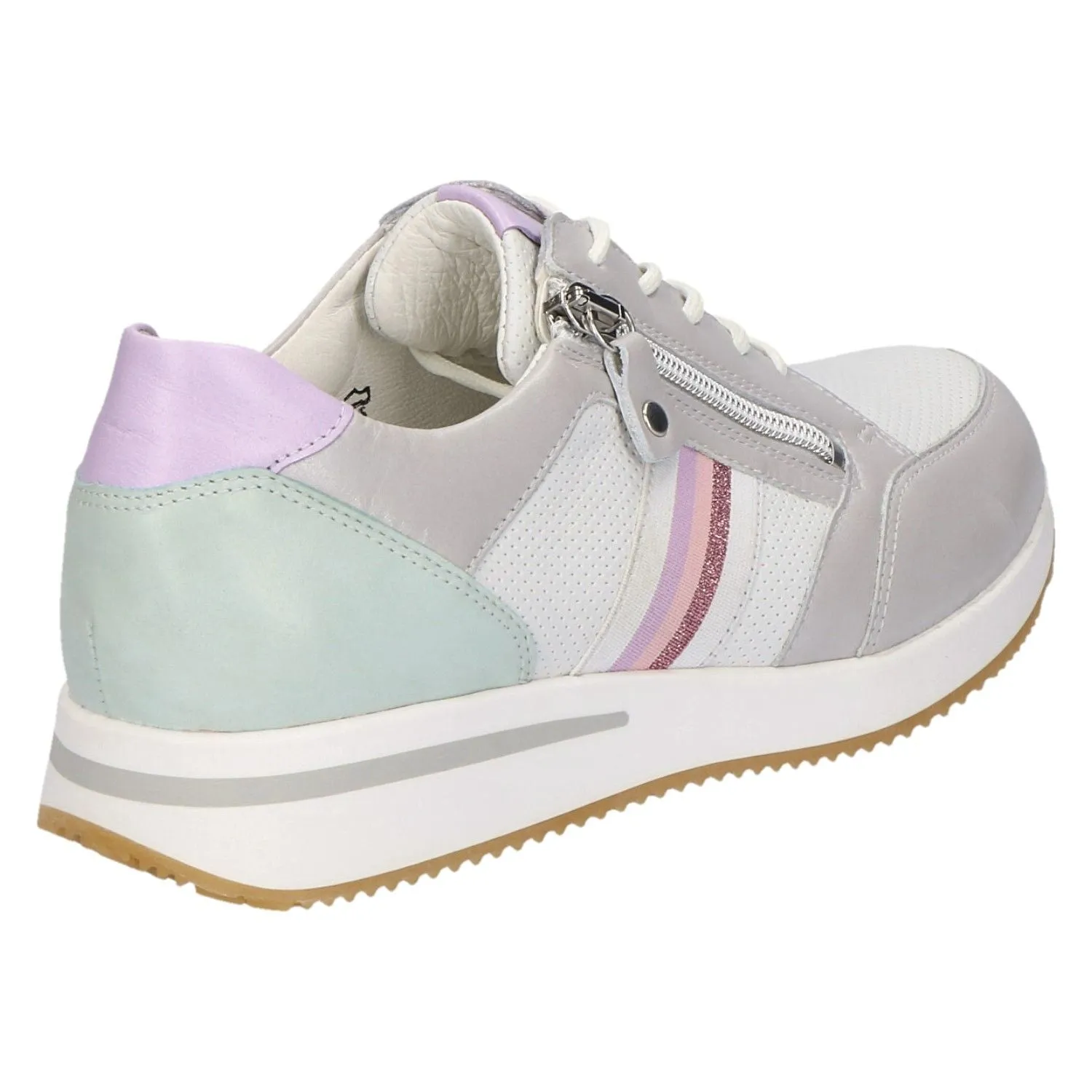 Waldlaufer Womens Trainer H-Agnes Pearl/White/Lavender