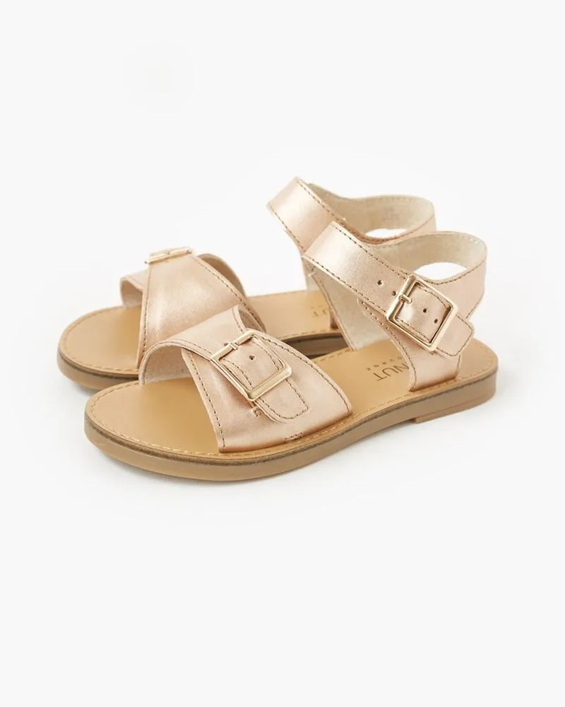 Walnut Ryder Sandal Rose Gold