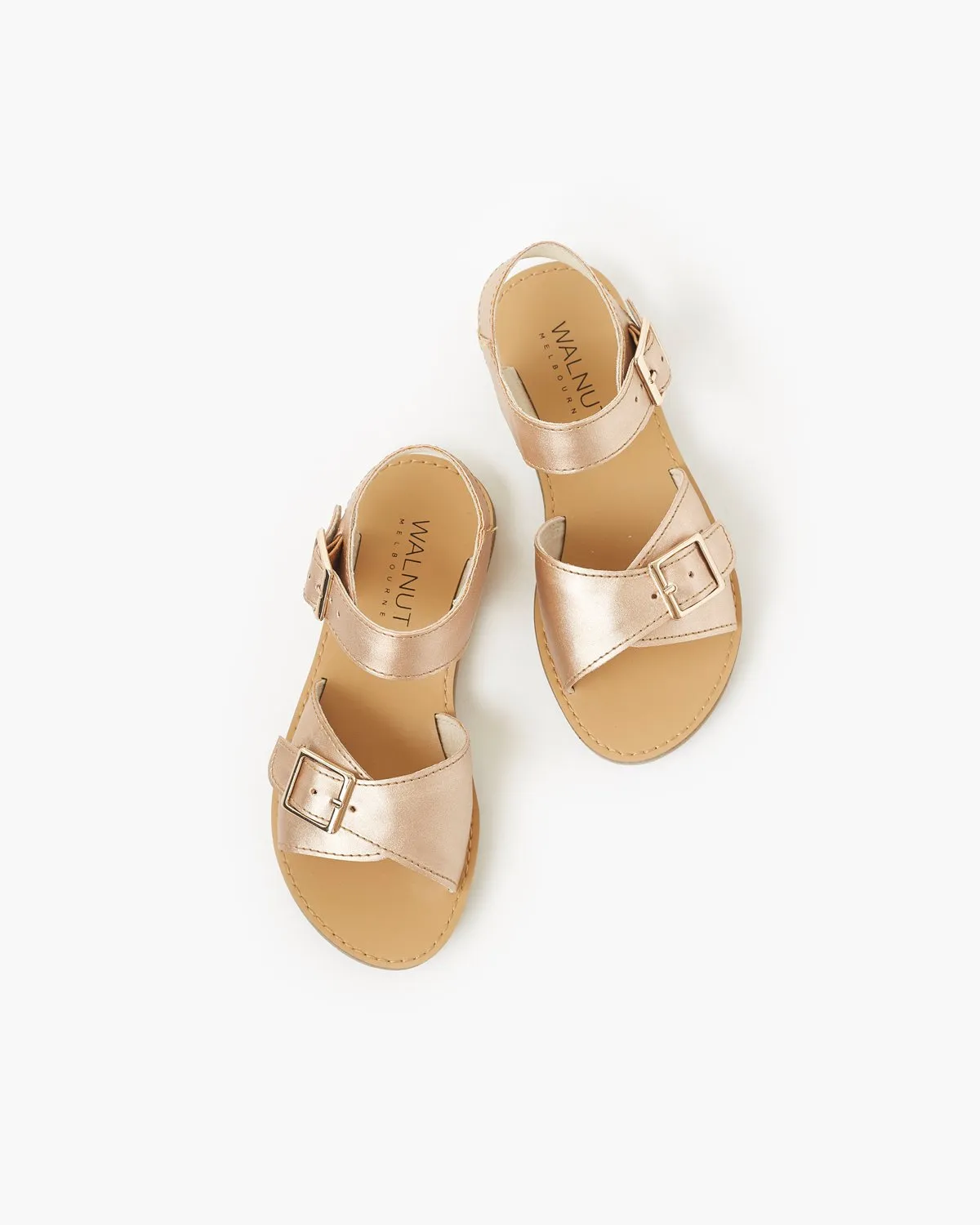 Walnut Ryder Sandal Rose Gold