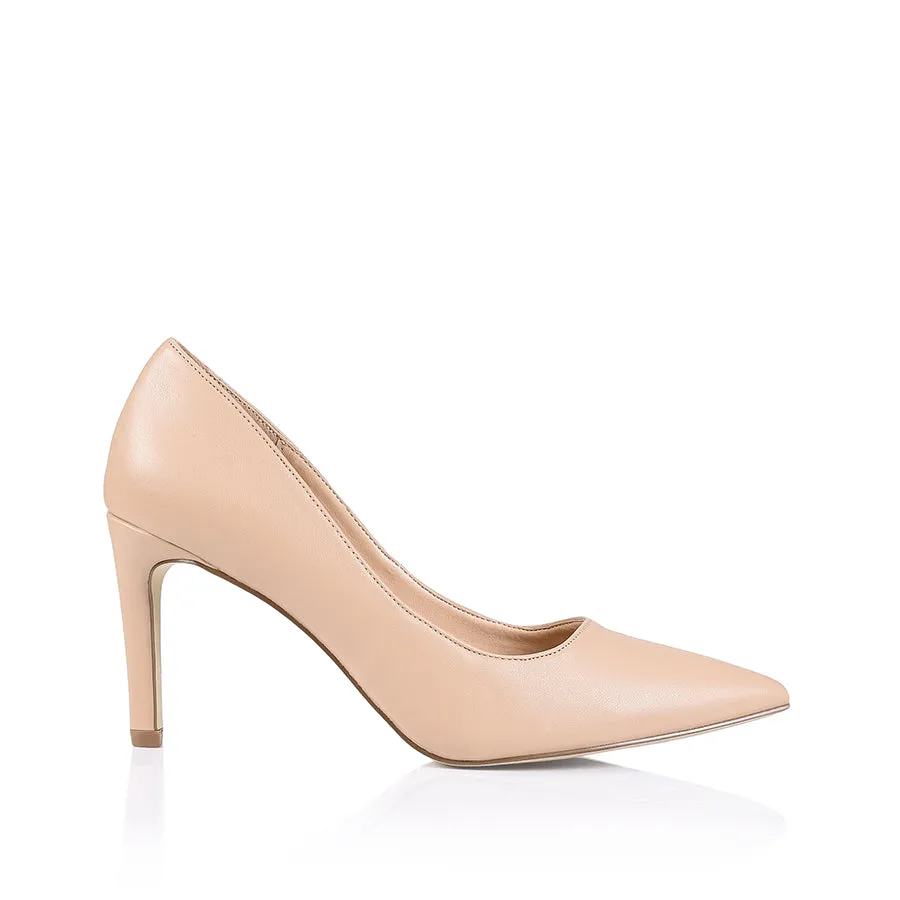 Wish Court Heel Pumps - Nude Smooth