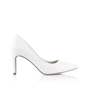 Wish Court Heel Pumps - White Smooth