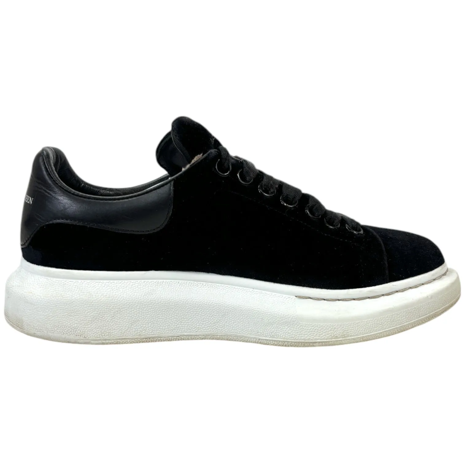 Women's Velvet Oversized Low Trainers Black Size EU 37.5 / UK 4.5