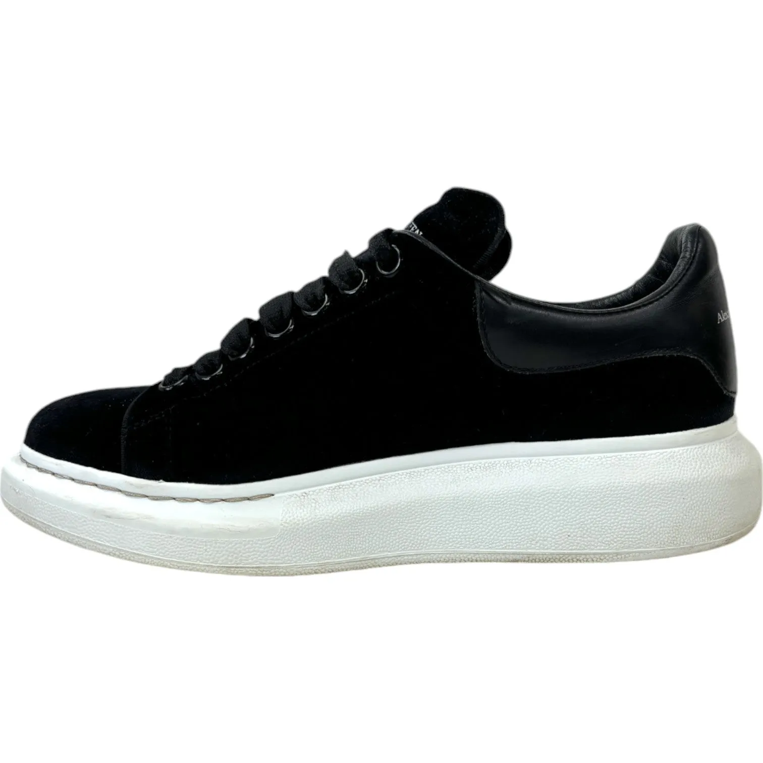 Women's Velvet Oversized Low Trainers Black Size EU 37.5 / UK 4.5