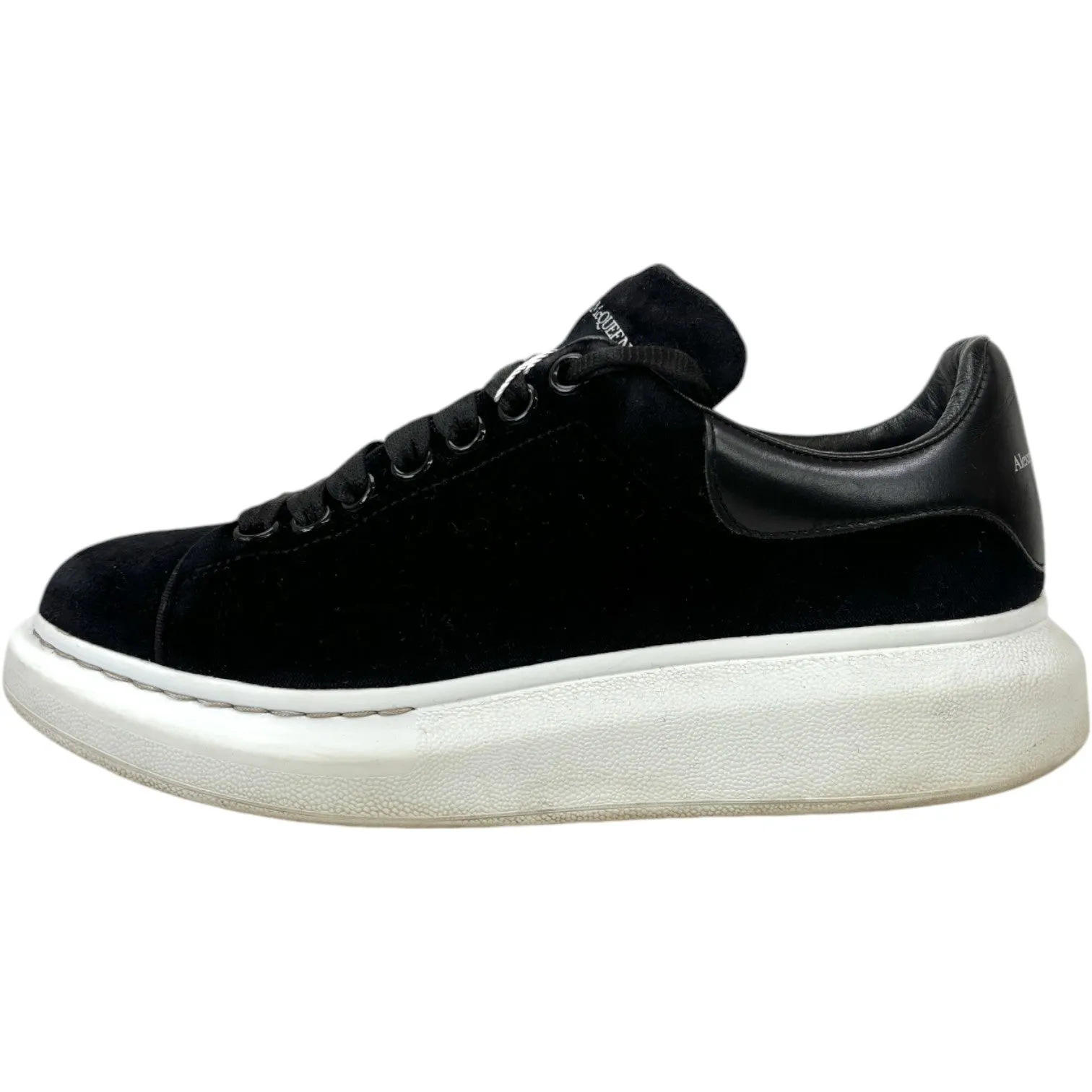 Women's Velvet Oversized Low Trainers Black Size EU 37.5 / UK 4.5