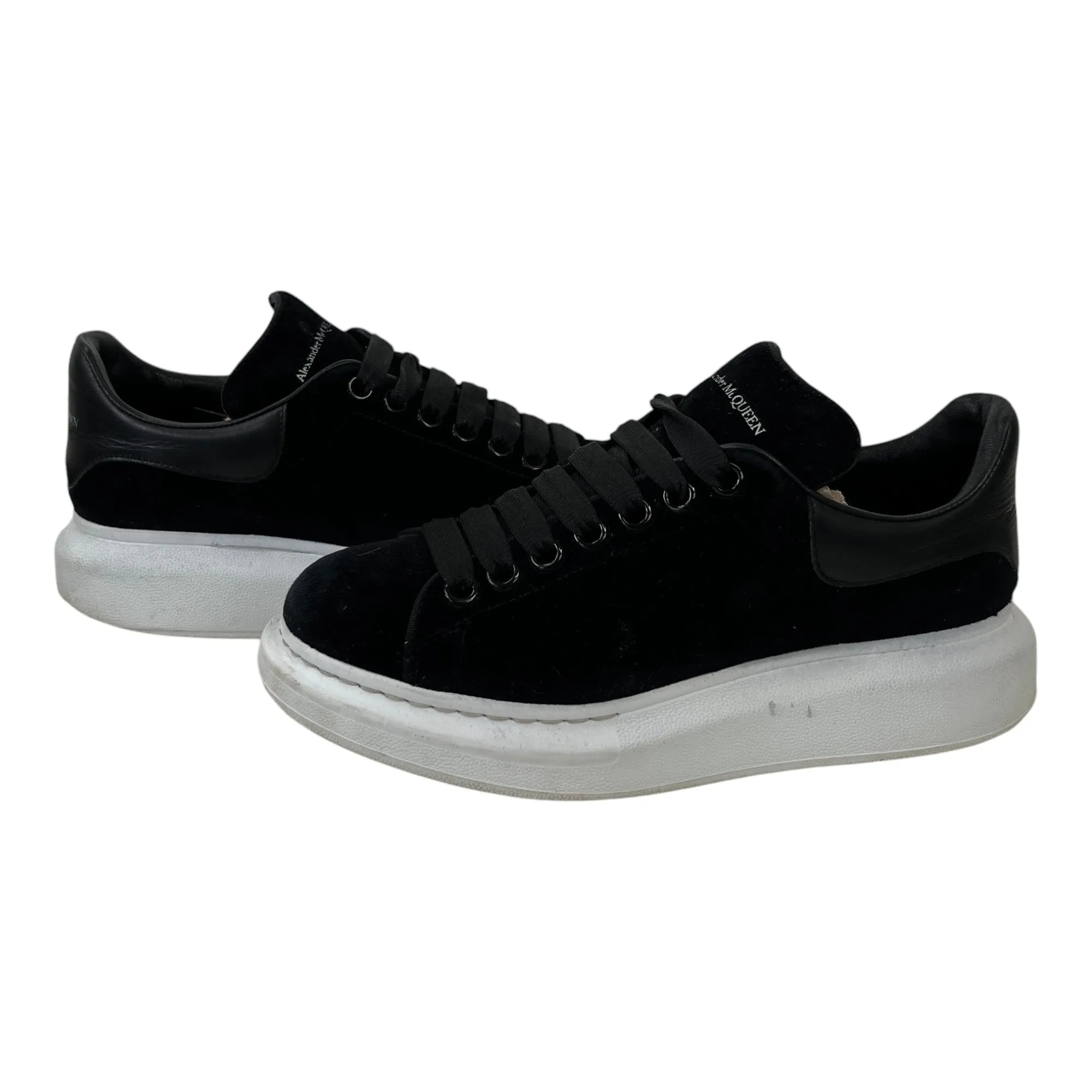 Women's Velvet Oversized Low Trainers Black Size EU 38.5 / UK 5.5