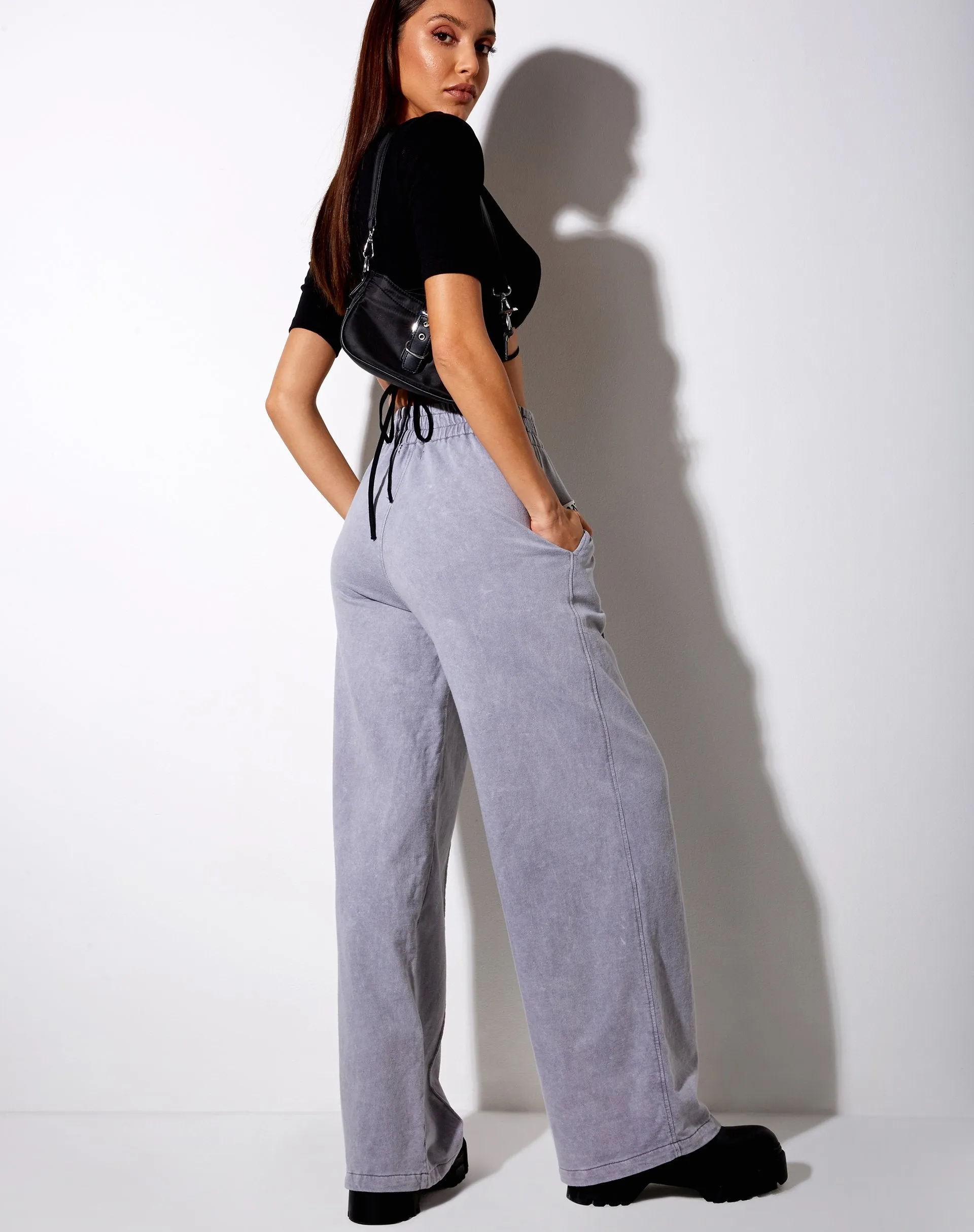 Wungu Trouser in Grey Wash 'Angel' Embro Label