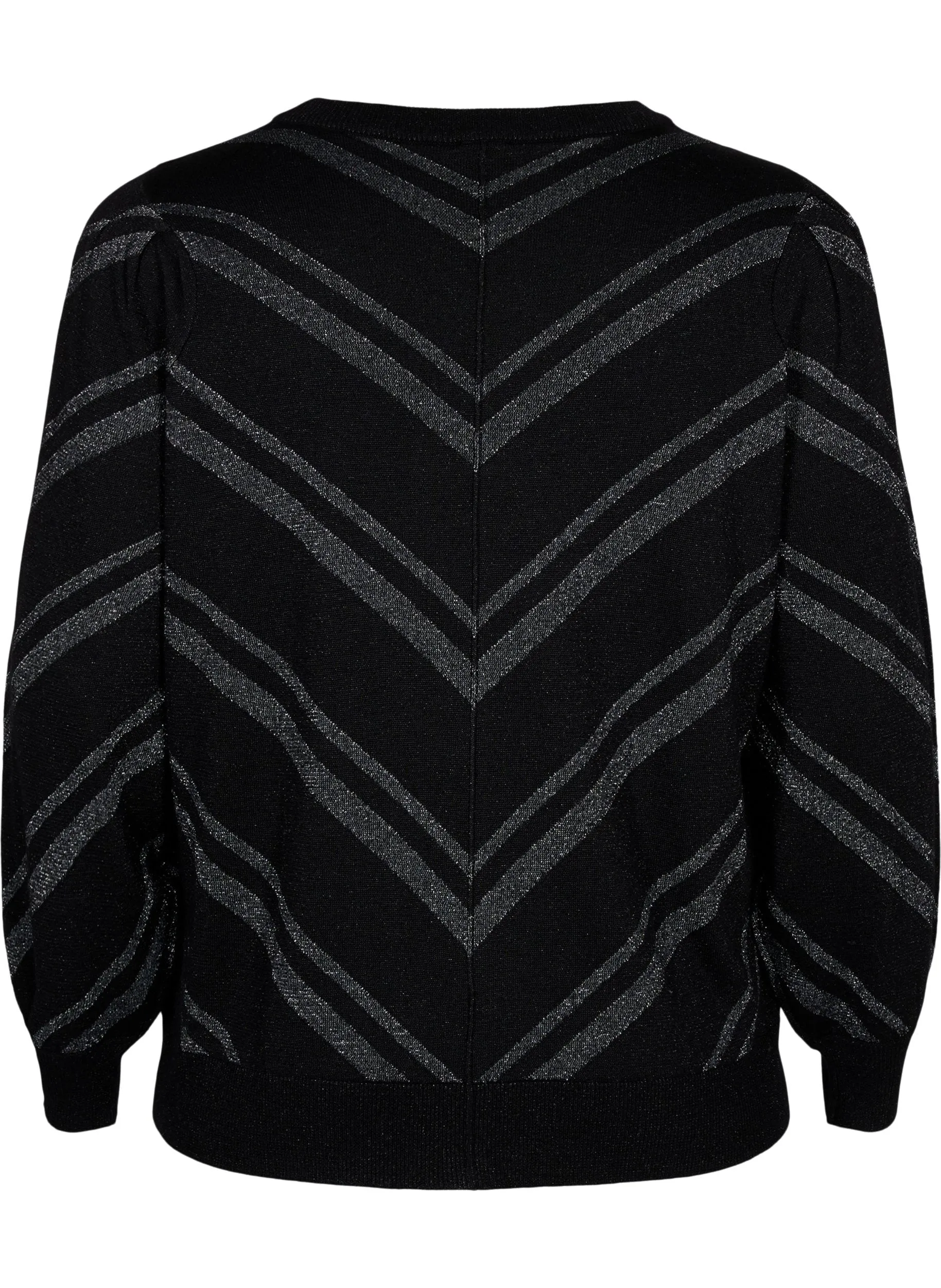 Zizzi Shimmer Knit Jumper in Black/Silver